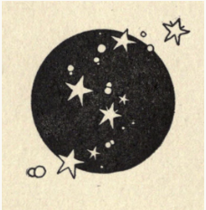 Moon with Stars in Circle
